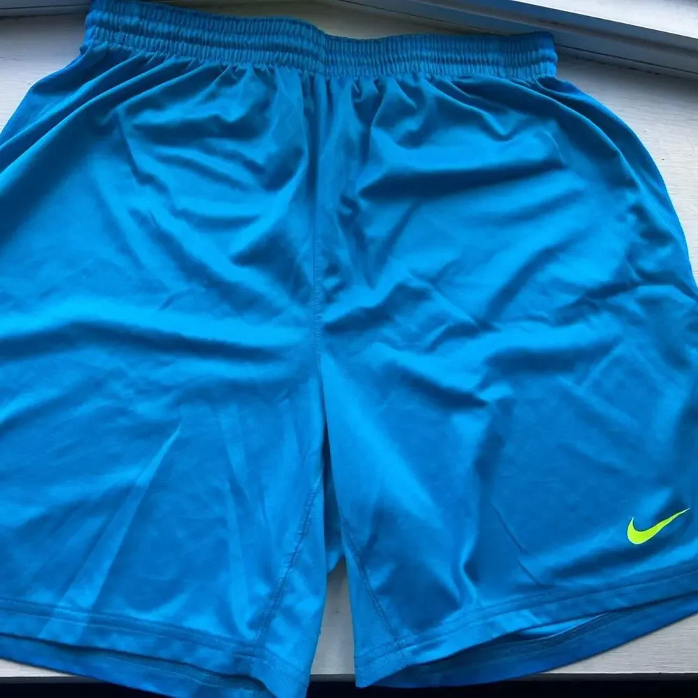 Nike Dri Fit blue shorts Large Light Blue/green shorts athletic‎
